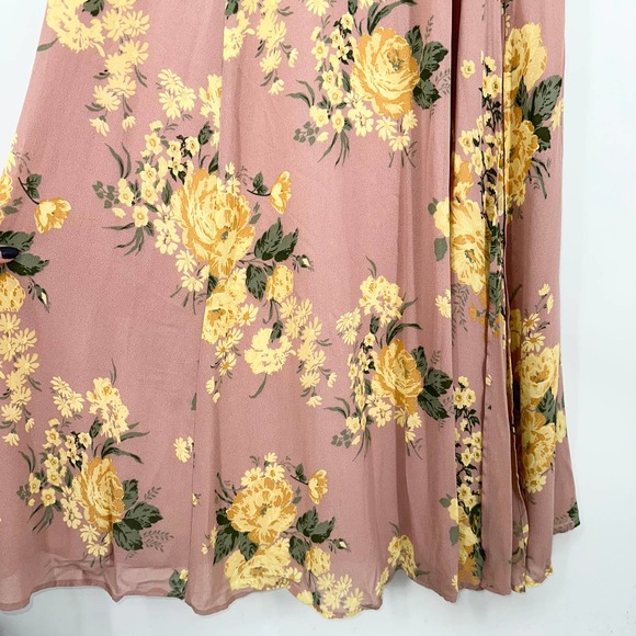 REFORMATION Abelia Dress Floral Off The Shoulder Ruffle Side Slit Maxi Gwenyth - Picture 8 of 15